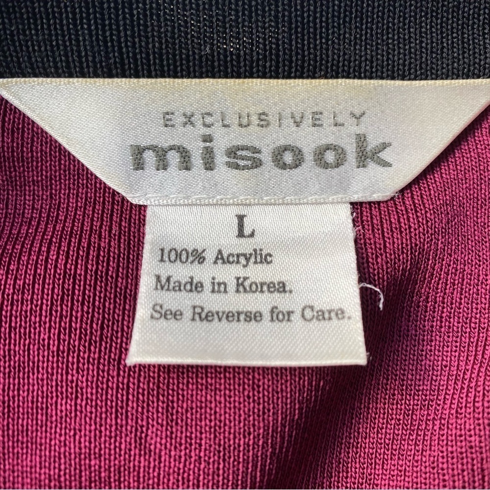 Exclusively Misook Size Large Sweater Cardigan Slinky Knit Raspberry Pink Topper - Picture 10 of 10